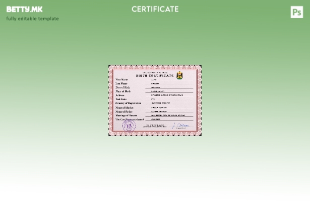 модерен стил Ирак од витално значење за извод од матична книга на родените ПСД